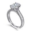 Vintage Inspired 14K White Gold Oval Solitaire Engagement Ring