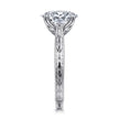 Vintage Inspired 14K White Gold Oval Solitaire Engagement Ring