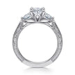 Vintage Inspired 14K White Gold Oval Three Stone Diamond Engagement Ring