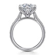 Vintage Inspired 14K White Gold Round Solitaire Diamond Engagement Ring