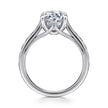 Vintage Inspired 14K White Gold Round Solitaire Diamond Engagement Ring