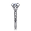 Vintage Inspired 14K White Gold Round Solitaire Diamond Engagement Ring