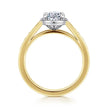 Vintage Inspired 14K White-Yellow Gold Oval Solitaire Diamond Engagement Ring