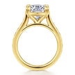 Vintage Inspired 14K Yellow Gold Elongated Cushion Solitaire Diamond Engagement Ring