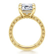 Vintage Inspired 14K Yellow Gold Emerald Cut Diamond Engagement Ring