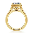 Vintage Inspired 14K Yellow Gold Emerald Cut Solitaire Diamond Engagement Ring