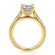 Vintage Inspired 14K Yellow Gold Emerald Cut Solitaire Diamond Engagement Ring