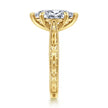 Vintage Inspired 14K Yellow Gold Marquise Shape Solitaire Diamond Engagement Ring