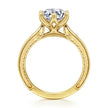 Vintage Inspired 14K Yellow Gold Round Diamond Engagement Ring