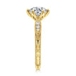Vintage Inspired 14K Yellow Gold Round Diamond Engagement Ring