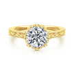 Vintage Inspired 14K Yellow Gold Round Diamond Engagement Ring