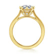 Vintage Inspired 14K Yellow Gold Round Diamond Engagement Ring