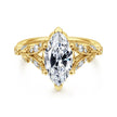 Vintage Inspired 14K Yellow Gold Split Shank Marquise Shape Diamond Engagement Ring