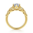 Vintage Inspired 14K Yellow Gold Split Shank Marquise Shape Diamond Engagement Ring