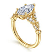 Vintage Inspired 14K Yellow Gold Split Shank Marquise Shape Diamond Engagement Ring