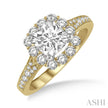 Glamorous Cushion Shape Diamond Engagement Ring in 14K Yellow Gold | Gemmas Jewelers