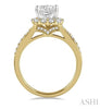 Glamorous Cushion Shape Diamond Engagement Ring in 14K Yellow Gold | Gemmas Jewelers