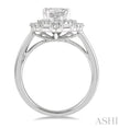 Glamorous Oval Baguette and Round Diamond Engagement Ring in 14K White Gold | Gemmas Jewelers