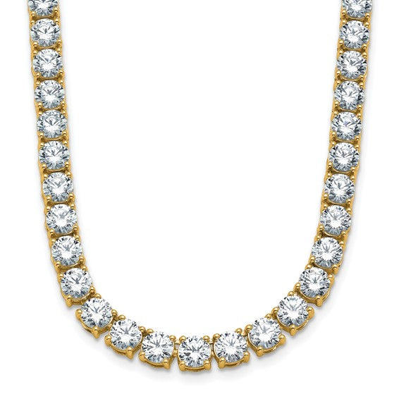 Glamorous Lab Grown 38ct Round Diamond Straight Necklace 14K | Gemmas Jewelers 1