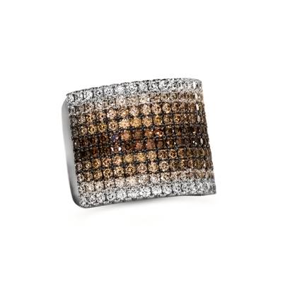 Glamorous LeVian Chocolate Ombre Diamond Cigar Band Ring in 14K Vanilla Gold | Gemmas Jewelers