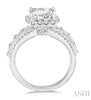 Glamorous Princess Cut Diamond Halo Engagement Ring in 14K White Gold | Gemmas Jewelers