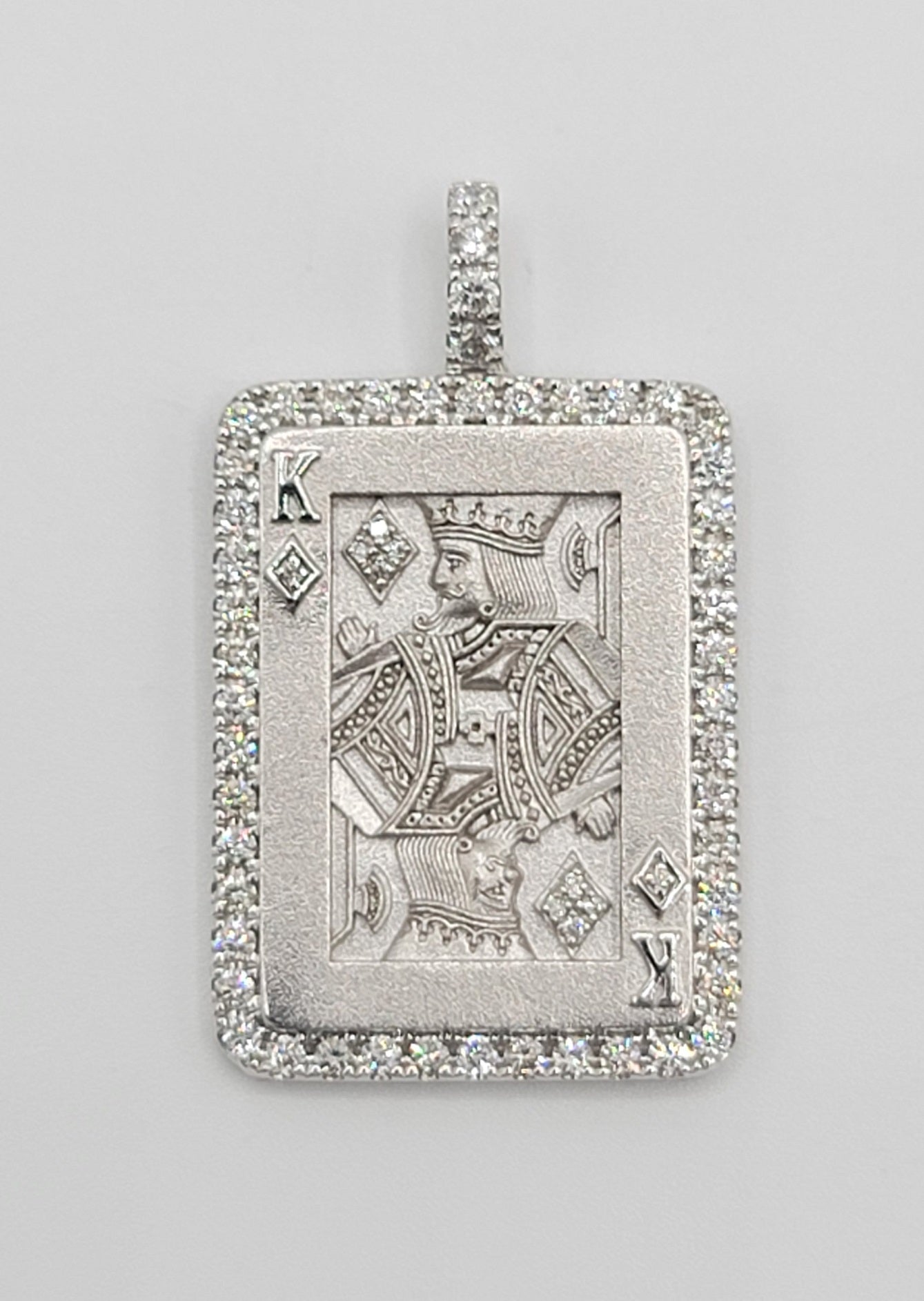 Gleaming King of Diamonds Player's Card Pendant in 14K Gold with Diamonds | Gemma's Jewelers