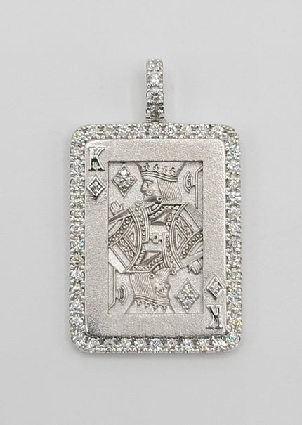 Gleaming King of Diamonds Player's Card Pendant in 14K Gold with Diamonds | Gemma's Jewelers