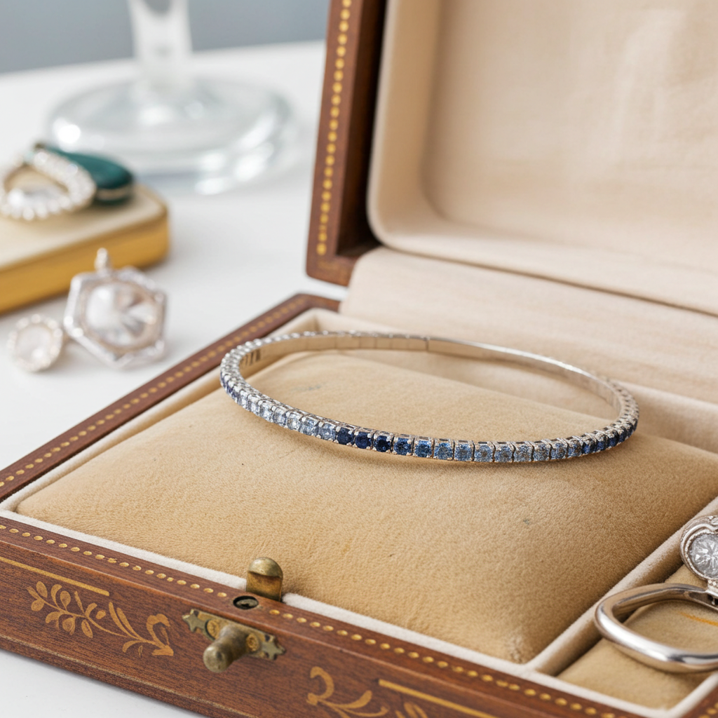 Spectacular Le Vian Denim Ombré® Sapphire Bangle in 14K Vanilla Gold®