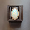 Gorgeous Diamond Ring with an Amazing 17 Carat Opal in 14K Yellow Gold | Gemma's Jewelers