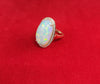 Gorgeous Diamond Ring with an Amazing 17 Carat Opal in 14K Yellow Gold | Gemma's Jewelers