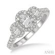 Gorgeous Oval Past, Present & Future Diamond Engagement Ring in 14K White Gold | Gemmas Jewelers