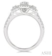 Gorgeous Oval Past, Present & Future Diamond Engagement Ring in 14K White Gold | Gemmas Jewelers