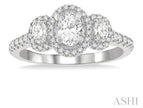 Gorgeous Oval Past, Present & Future Diamond Engagement Ring in 14K White Gold | Gemmas Jewelers