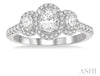 Gorgeous Oval Past, Present & Future Diamond Engagement Ring in 14K White Gold | Gemmas Jewelers