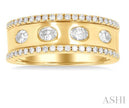 Gorgeous Design Oval Round Diamond Wedding Band in 14K | Gemmas Jewelers