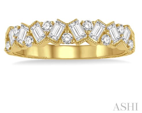 Gorgeous Zigzag Baguette Round Diamond Band in 14K | Gemmas Jewelers