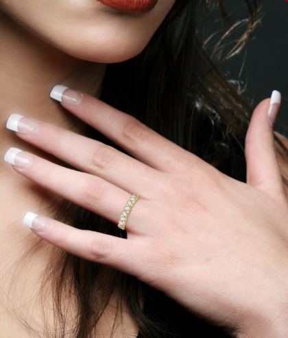 Gorgeous Zigzag Baguette Round Diamond Band in 14K | Gemmas Jewelers