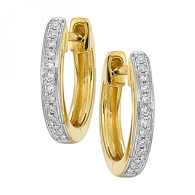 Gorgeous Diamond Huggie Hoop Earrings in 14K | Gemmas Jewelers