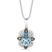 Gorgeous LeVian Aquamarine Chocolate & Nude Diamond Pendant in 14K Vanilla Gold | Gemmas Jewelers