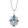 Gorgeous LeVian Aquamarine Chocolate & Nude Diamond Pendant in 14K Vanilla Gold | Gemmas Jewelers