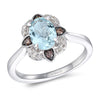 Gorgeous LeVian Aquamarine Chocolate & Nude Diamond Ring in 14K Vanilla Gold | Gemmas Jewelers