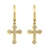 Gorgeous Round Diamond Cross Hoop Earrings in 14K Yellow Gold  Gemmas Jewelers