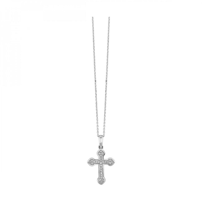 Gorgeous Round Diamond Cross Necklace  in 14K | Gemmas Jewelers 1