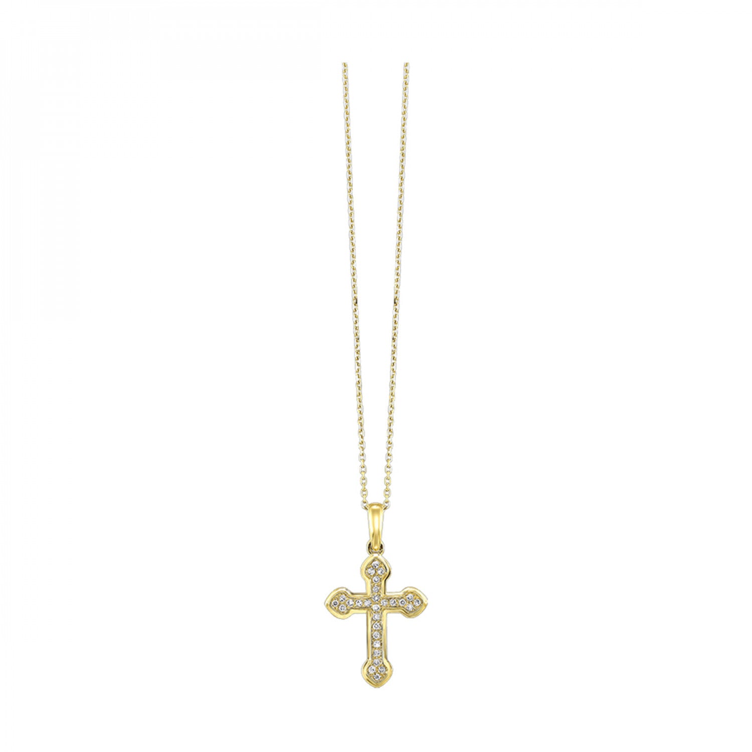 Gorgeous Round Diamond Cross Necklace  in 14K | Gemmas Jewelers 2