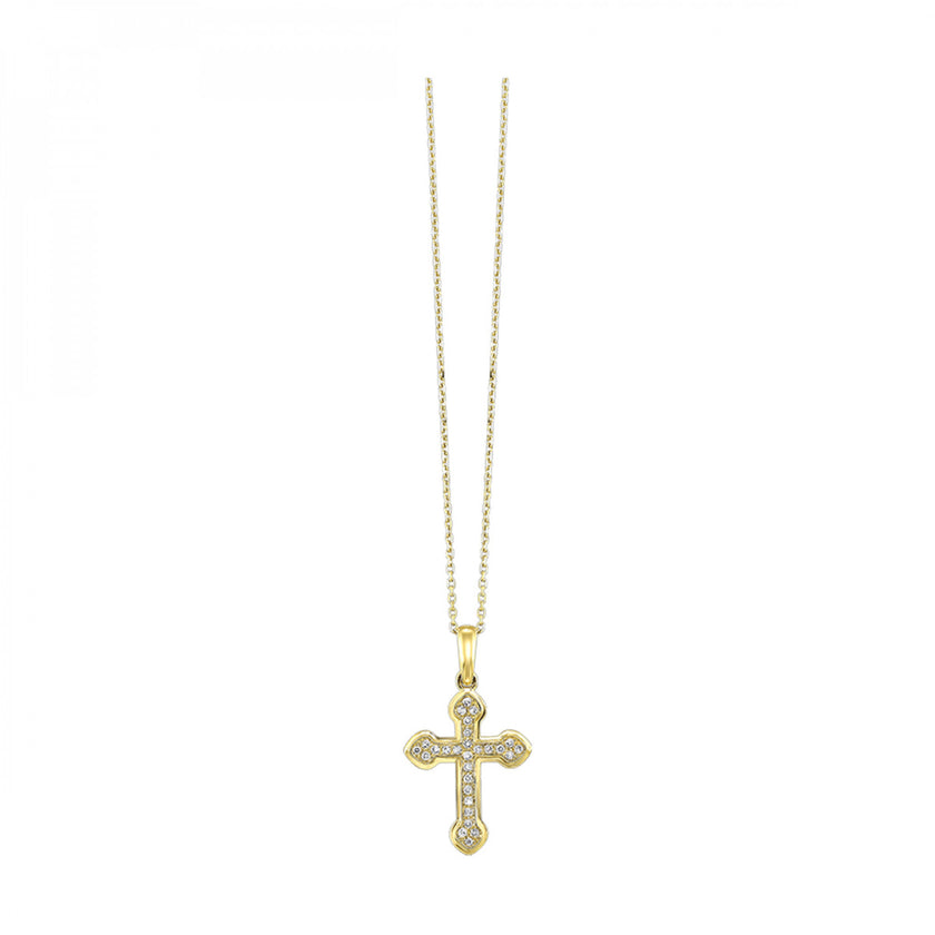Gorgeous Round Diamond Cross Necklace  in 14K | Gemmas Jewelers 2