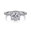 Amazing Hidden Halo Cushion Cut Diamond Engagement Ring in 14K Gold | Gemma's Jewelers