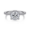 Amazing Hidden Halo Cushion Cut Diamond Engagement Ring in 14K Gold | Gemma's Jewelers