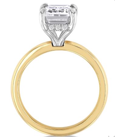 Hidden Halo Emerald Shape Semi-Mount Diamond Engagement Ring | Gemma's Jewelers