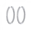 Iconic Style Round Diamond Eternity 1ct Hoop Earrings 14K White Gold  Gemmas Jewelers