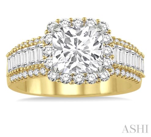 Incredible Cushion Shape Diamond Halo Engagement Ring in 14K | Gemmas Jewelers